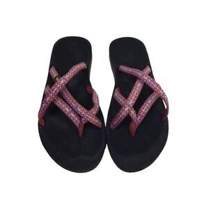 Teva Sandals Olowahu Flip Flop Strappy Red Multi Mush Comfort